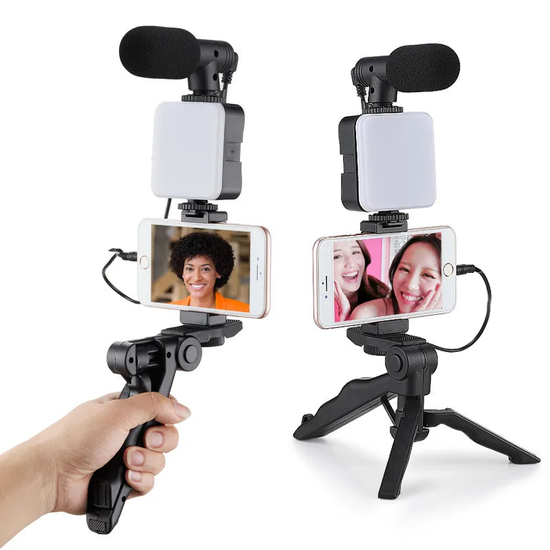 Mobile Vlogging Kit – Tripod, 36-LED Ring Light & Mini Microphone for TikTok, YouTube & Live Streaming