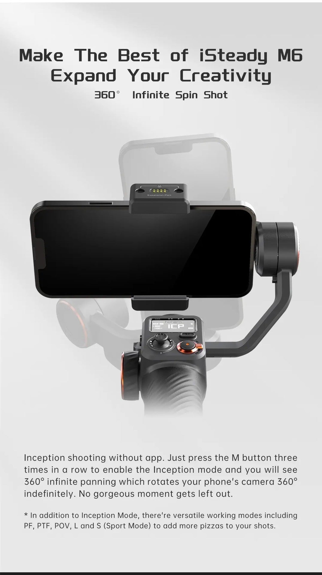 FLIPSTYLEZLLC AI face and shooting fill light with three-axis stabilizer for vlogging and video recording.