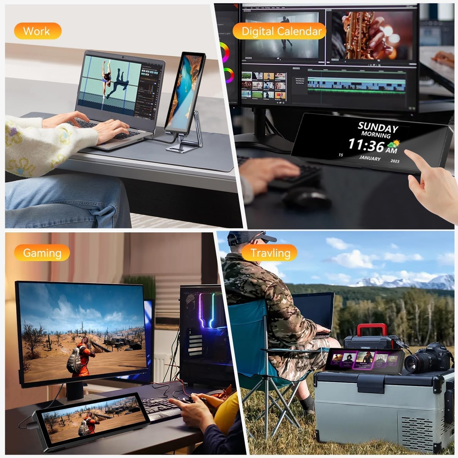 8.8" Touchscreen Secondary Monitor – 1920x480 IPS, PC Sensor Panel