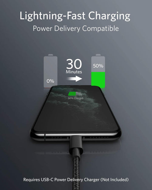 Anker 331 USB-C to Lightning Cable – MFi Certified, Nylon Braided, Lifetime Warranty