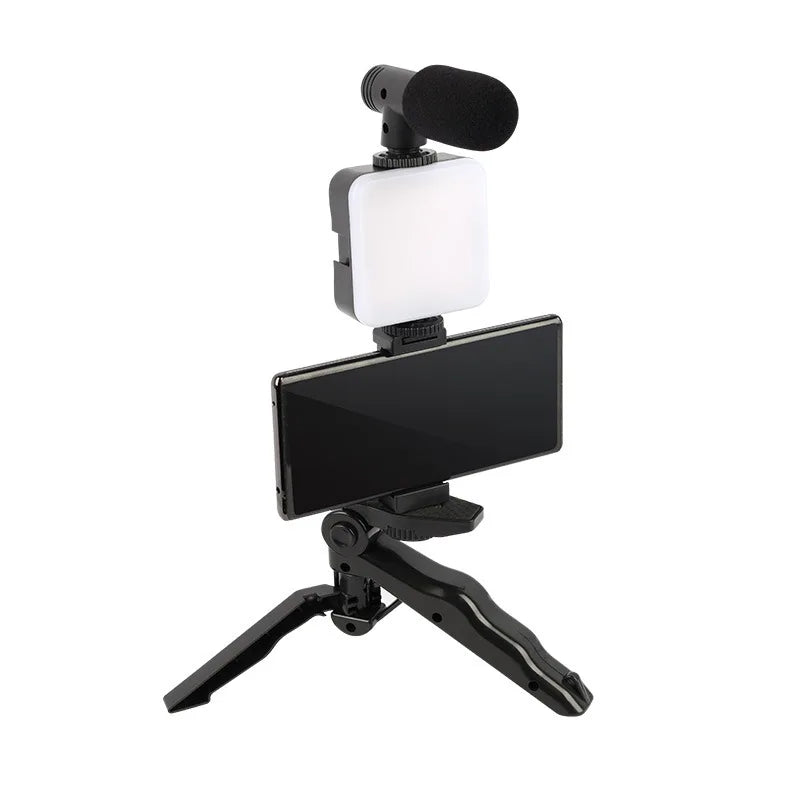 Mobile Vlogging Kit – Tripod, 36-LED Ring Light & Mini Microphone for TikTok, YouTube & Live Streaming