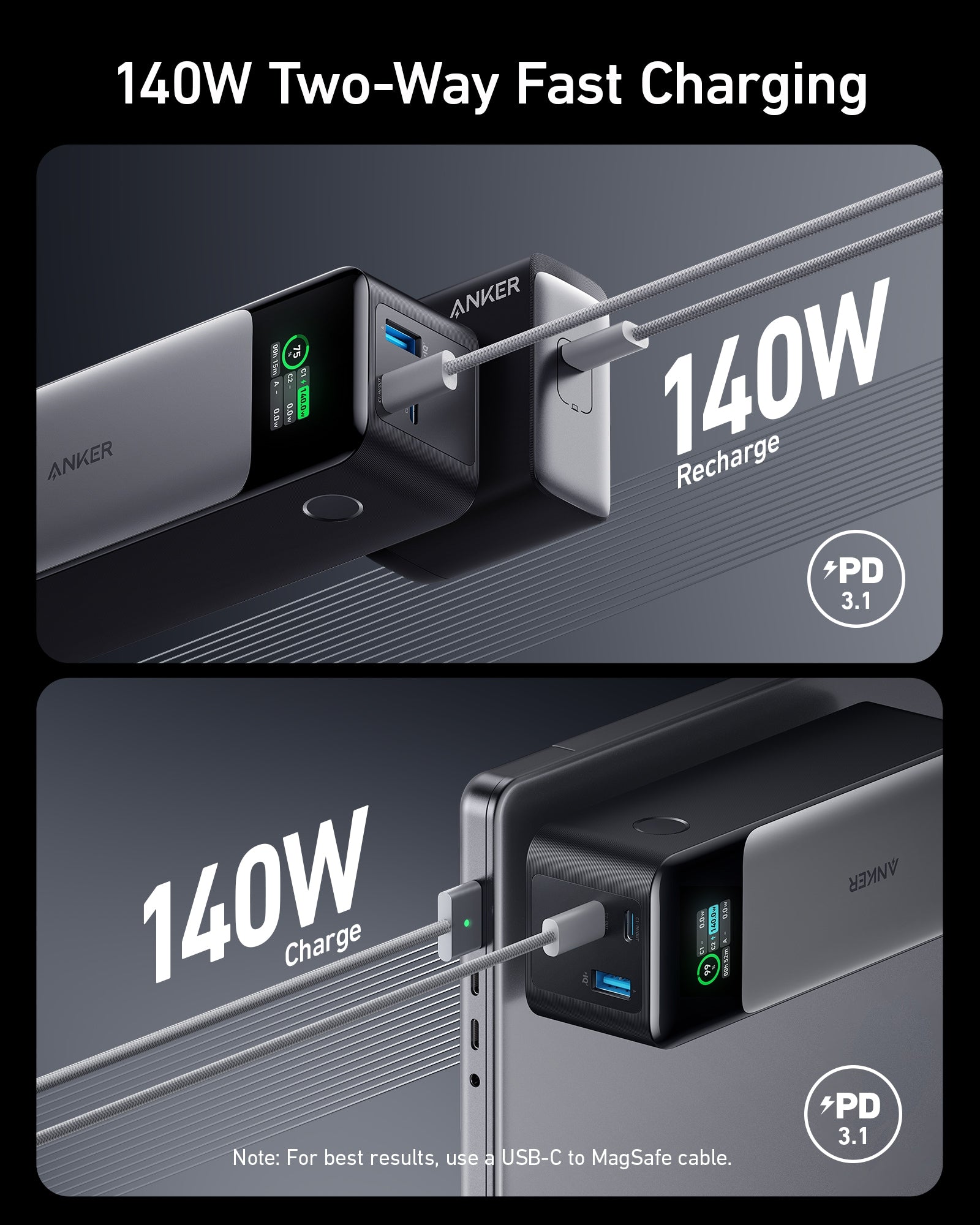 Anker 737 Power Bank – 24,000mAh, 140W Fast Charging for Laptops & Devices