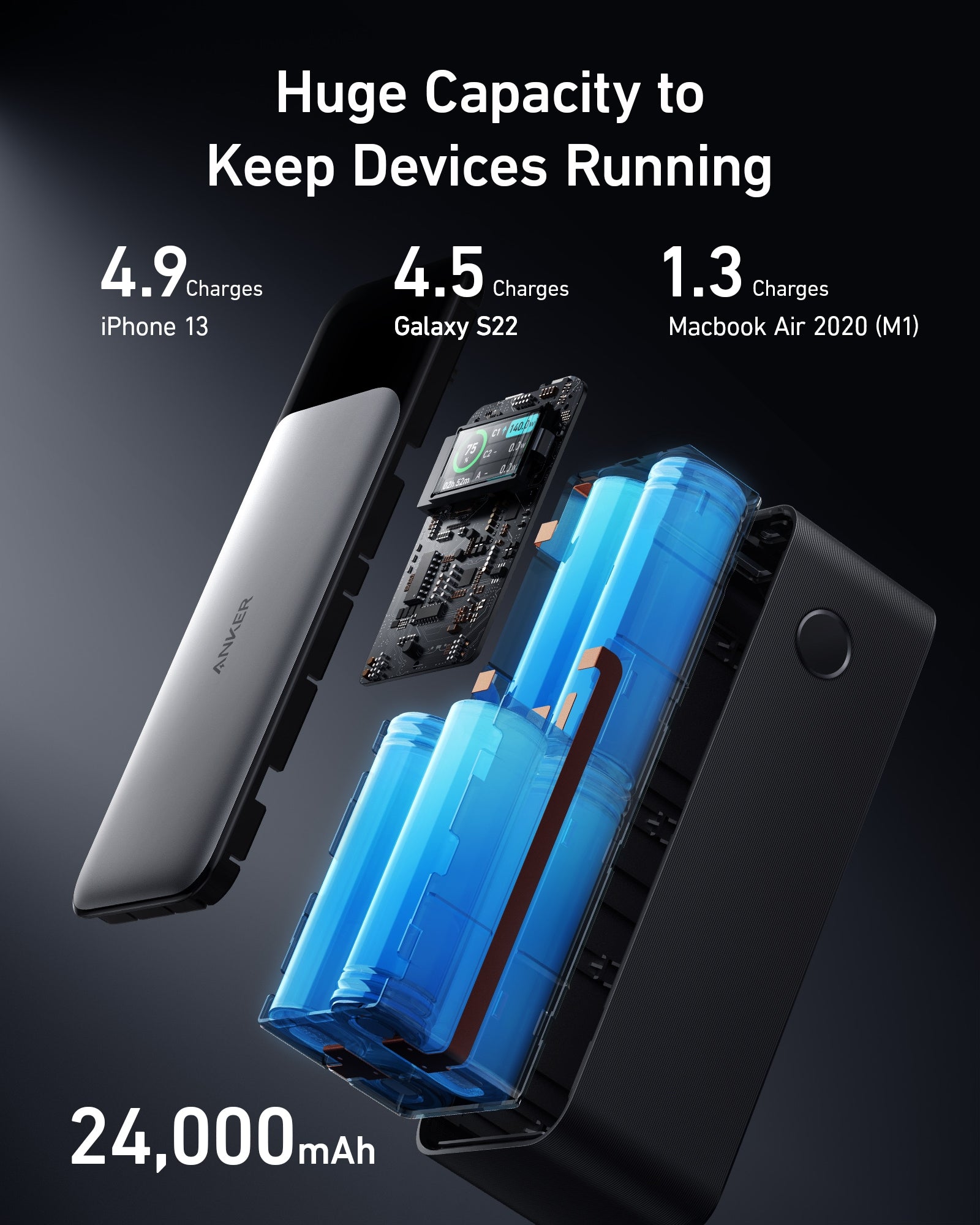 Anker 737 Power Bank – 24,000mAh, 140W Fast Charging for Laptops & Devices