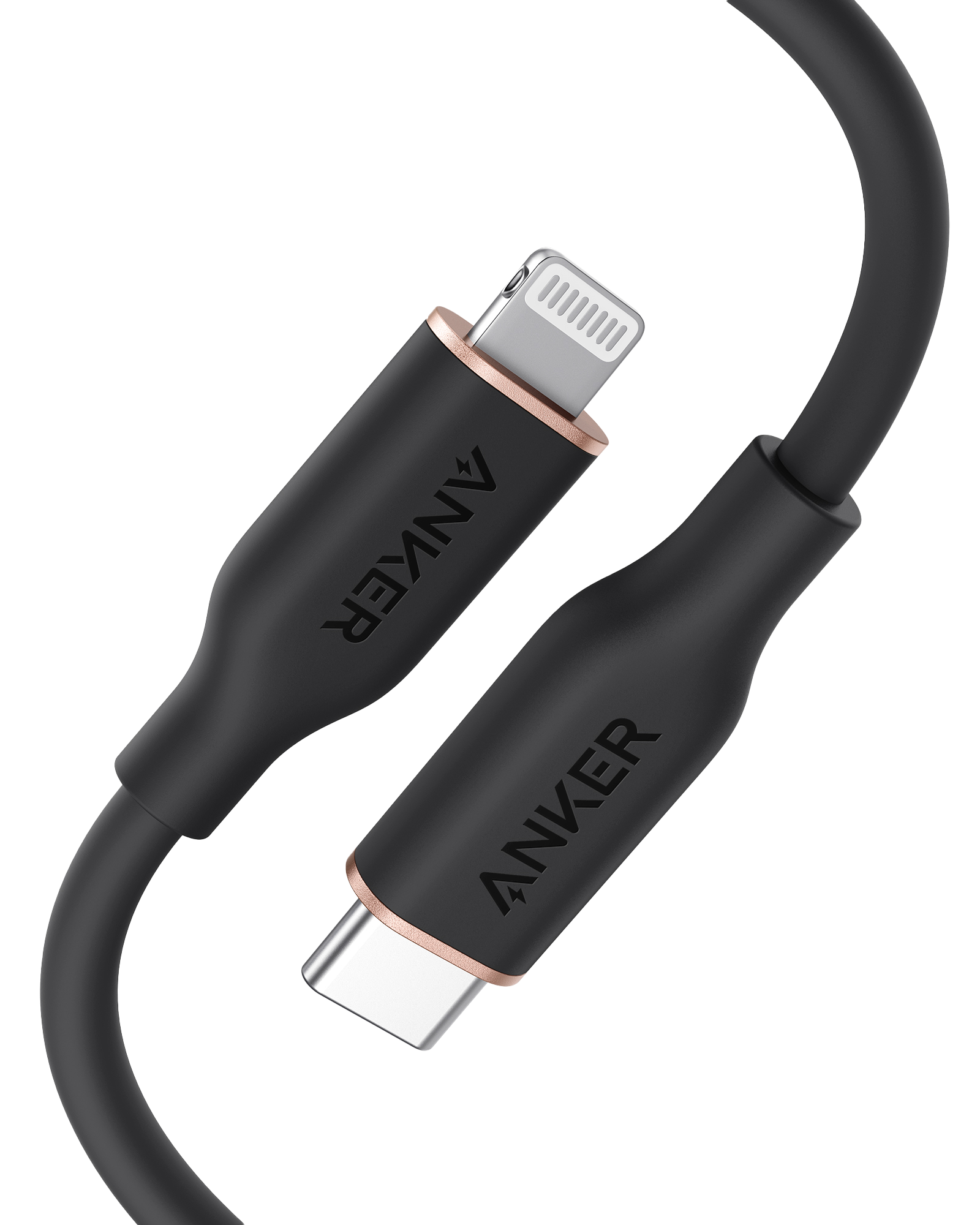 Anker 641 USB-C to Lightning Silicone Cable – MFi Certified, 25K-Bend Rated