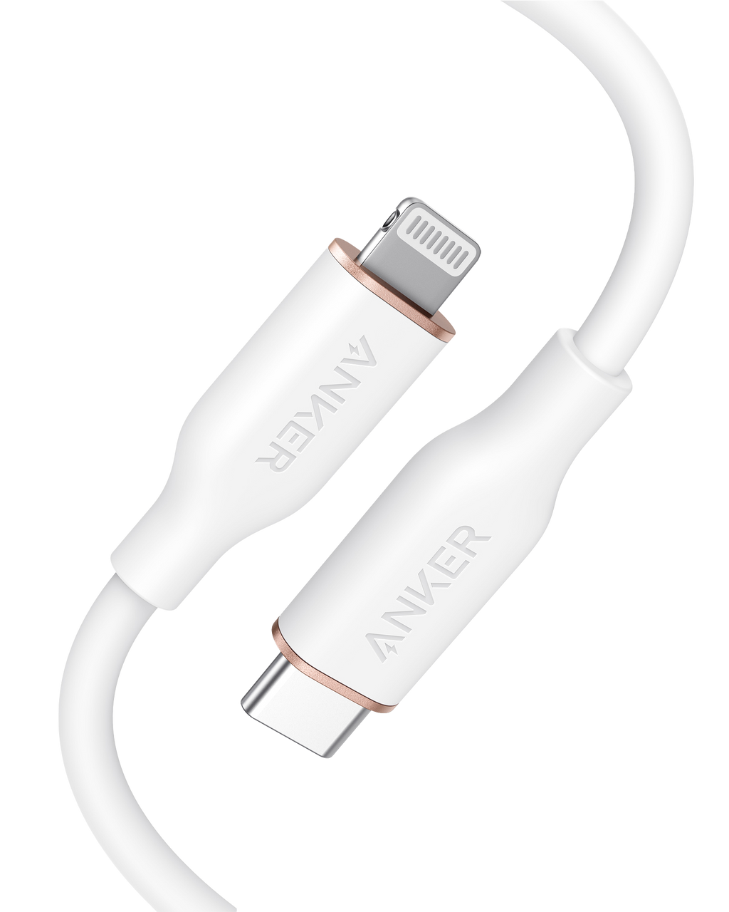 Anker 641 USB-C to Lightning silicone charging cable with MFi certification and 25K-bend rated durability.
