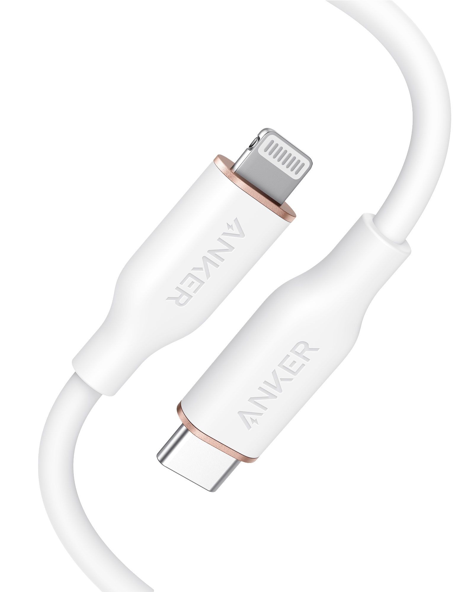 Anker 641 USB-C to Lightning silicone charging cable with MFi certification and 25K-bend rated durability.