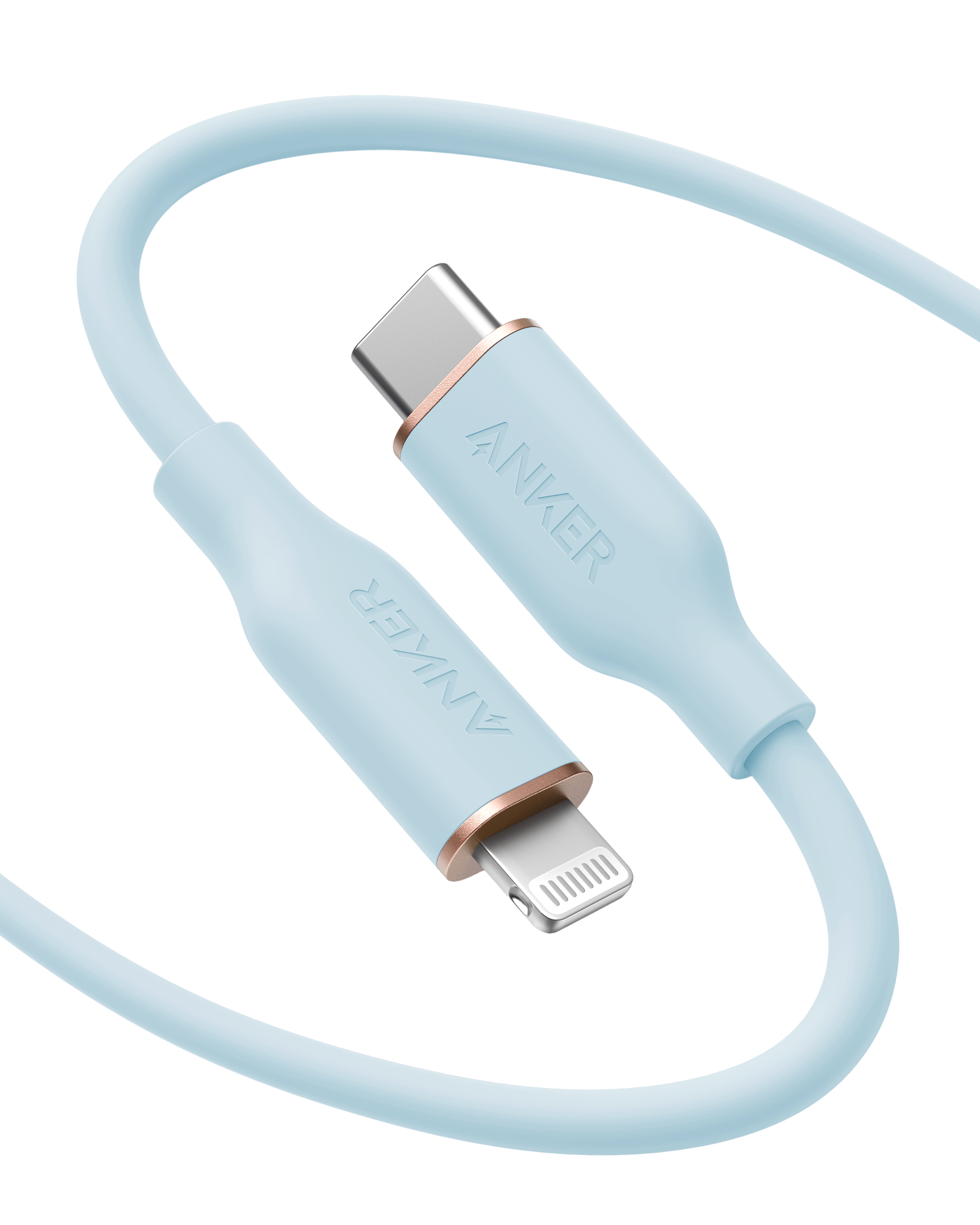 Anker 641 USB-C to Lightning Silicone Cable – MFi Certified, 25K-Bend Rated
