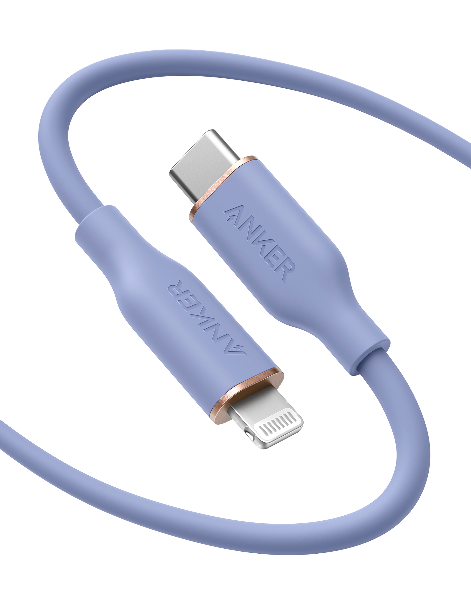Anker 641 USB-C to Lightning Silicone Cable – MFi Certified, 25K-Bend Rated