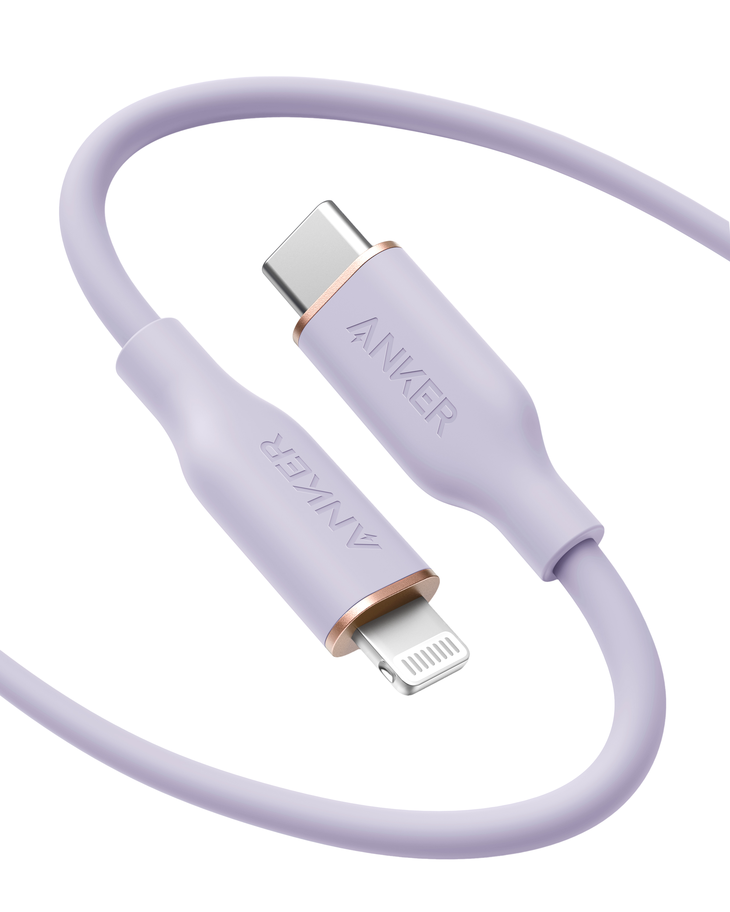 Anker 641 USB-C to Lightning Silicone Cable – MFi Certified, 25K-Bend Rated