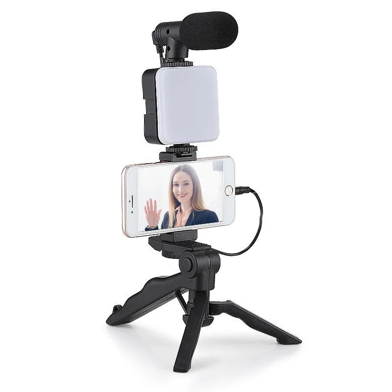 Mobile Vlogging Kit – Tripod, 36-LED Ring Light & Mini Microphone for TikTok, YouTube & Live Streaming