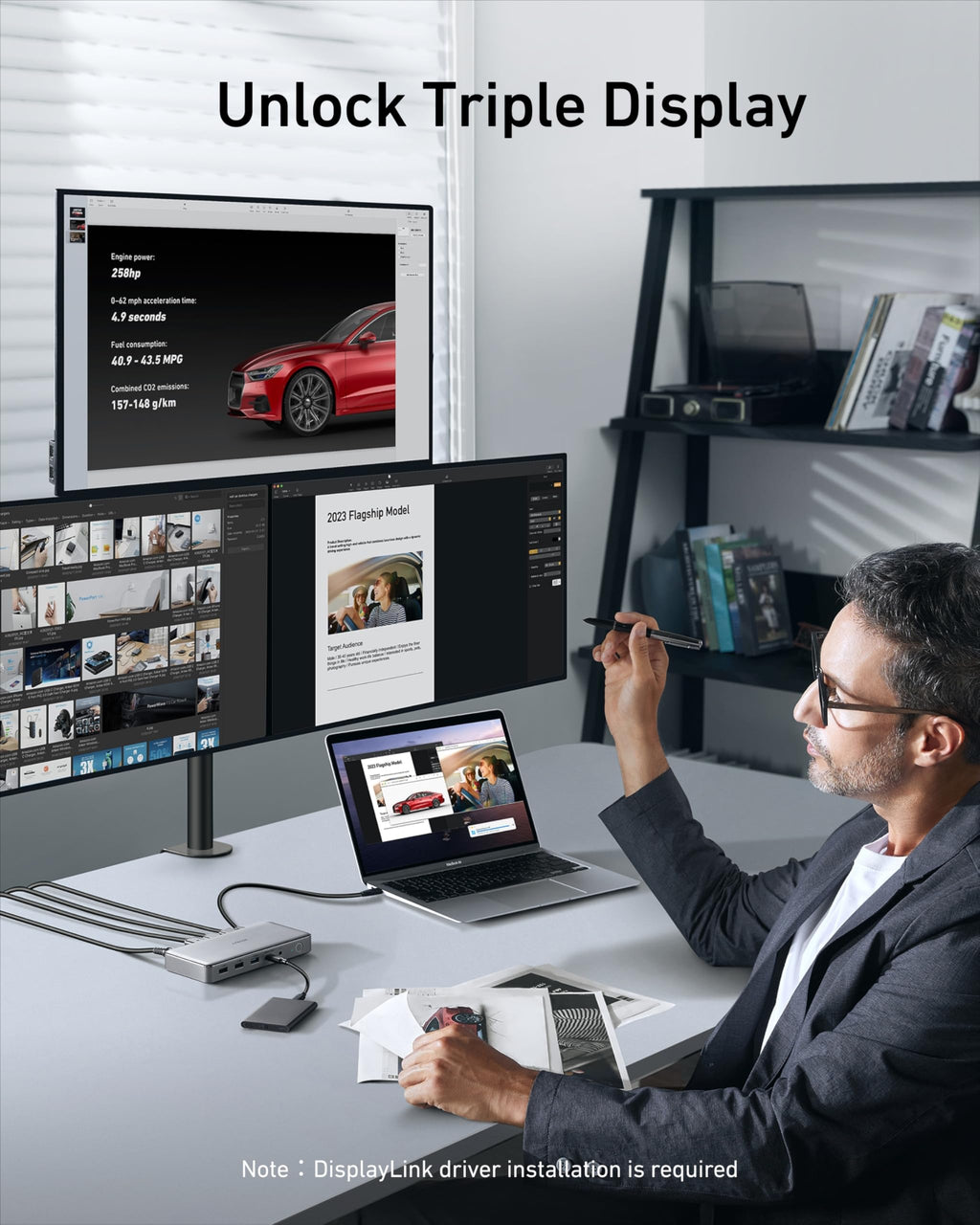 Anker 563 USB-C Docking Station – 10-in-1 with Triple Display & 100W Charging