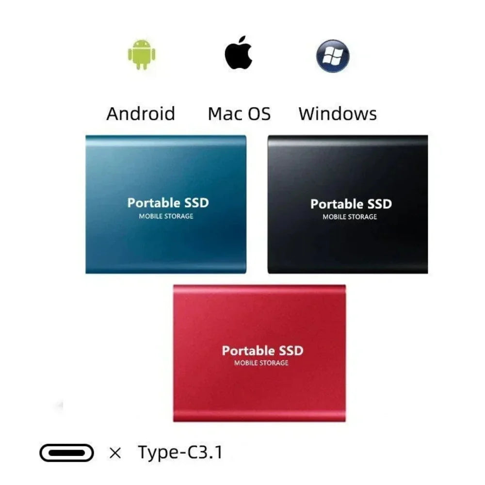 2TB Portable External SSD – USB 3.1 & USB-C, High-Speed Storage for Creators