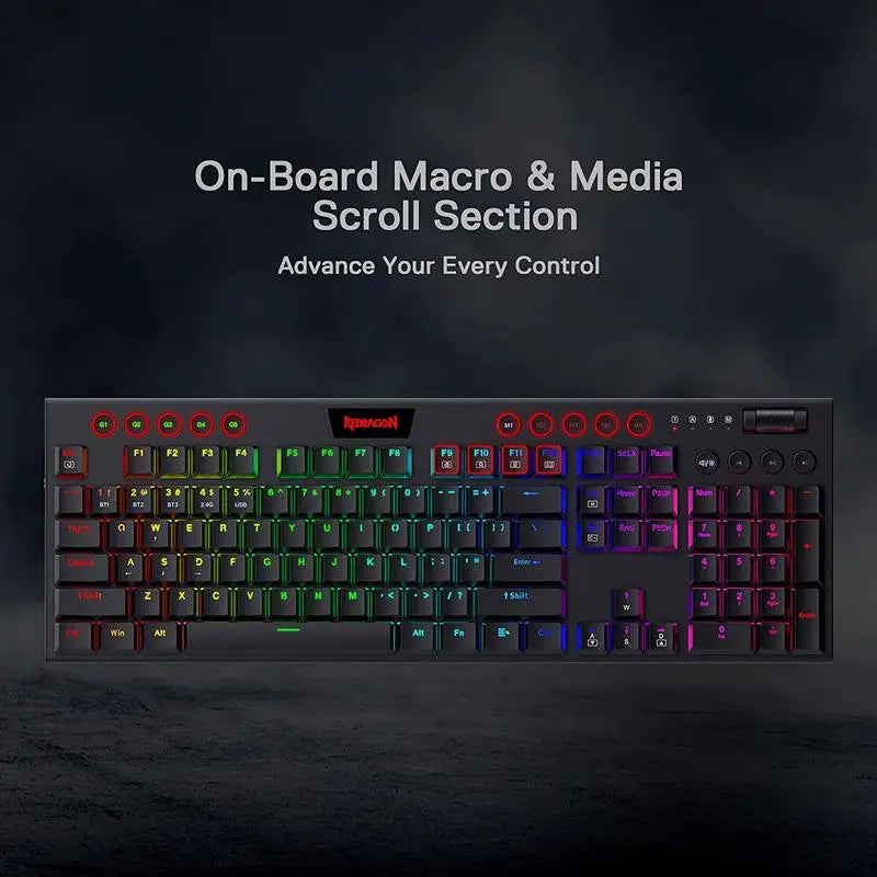 Wireless RGB Mechanical Keyboard K618 Horus by Electronics Den with colorful backlit keys and sleek black design