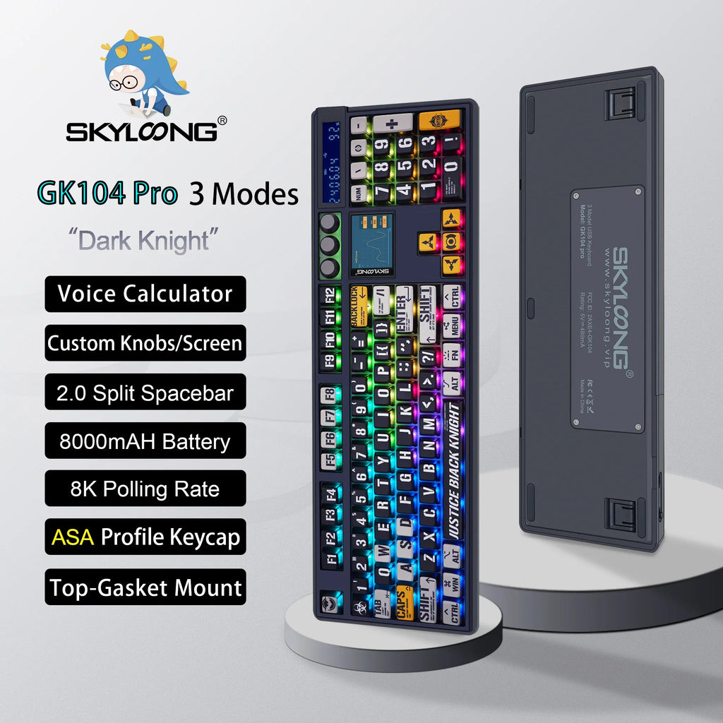 Wireless mechanical keyboard with 3.0 screen, three knobs, hot-swappable silent switches, and PBT keycaps from Electronics Den