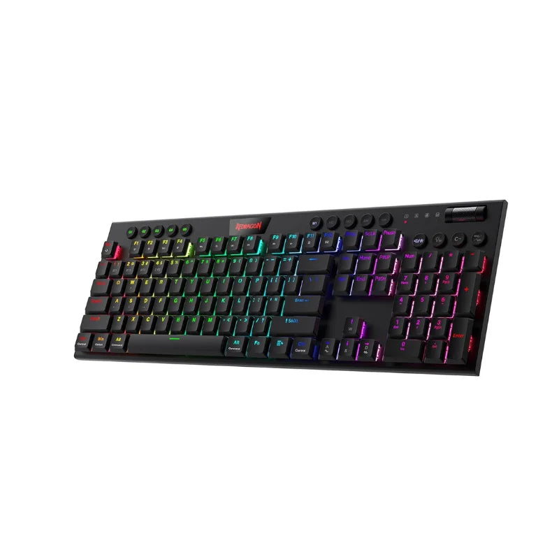 Horus Wireless RGB Mechanical Keyboard by Electronics Den with colorful backlit keys and sleek black design.