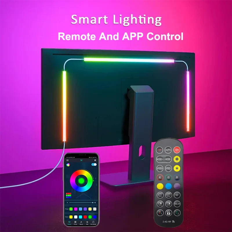 RGBIC LED Monitor Backlight Strip – Music Sync, App Controlled, 24–34"