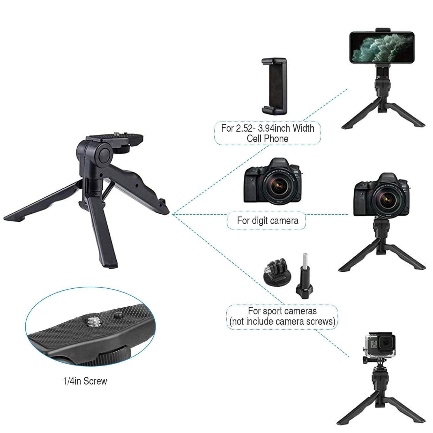 DailySale tripod desk phone stand stabilizer for mobile accessories, adjustable and sturdy for stable phone positioning.