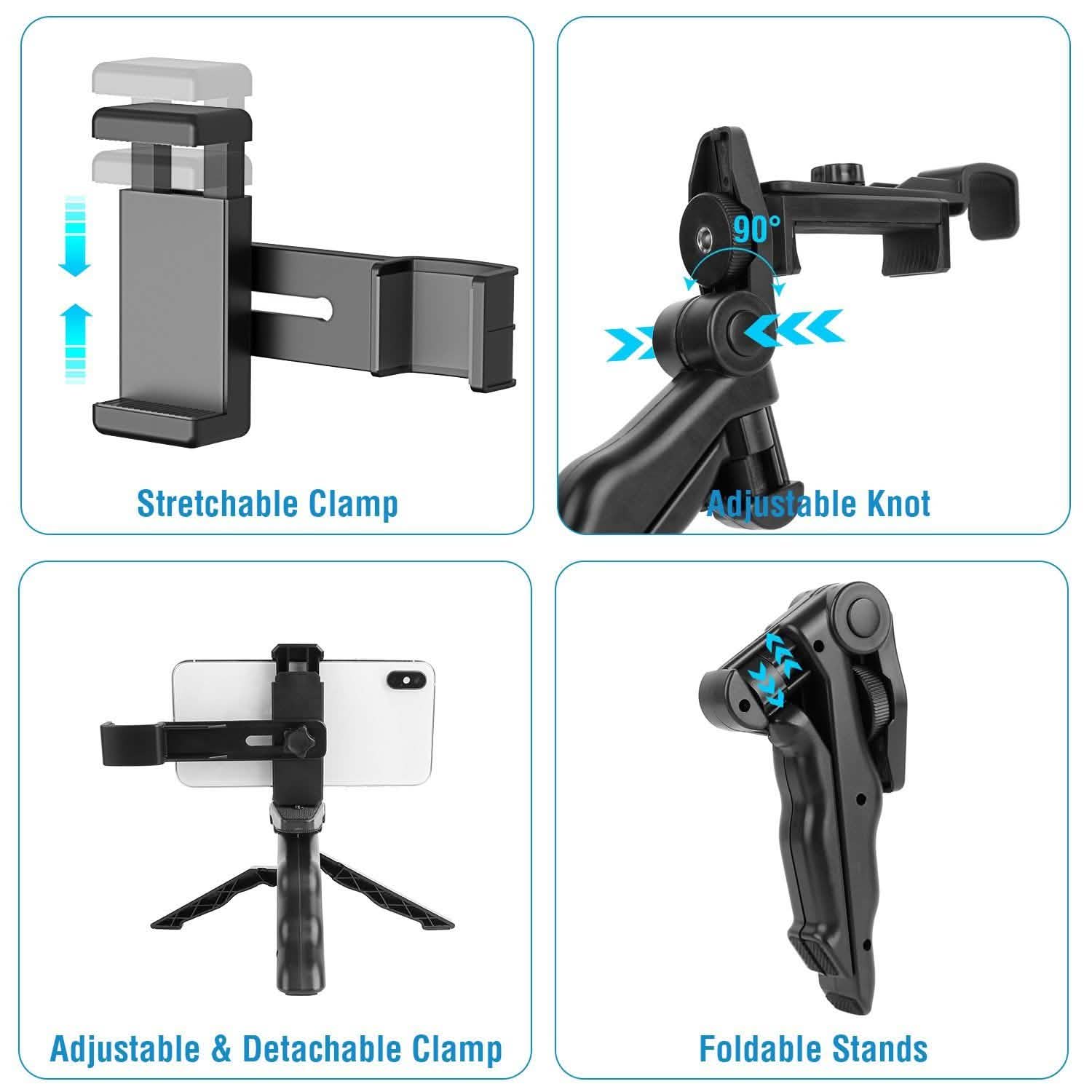 DailySale tripod desk phone stand stabilizer, mobile accessories, adjustable holder for stable phone positioning on desks