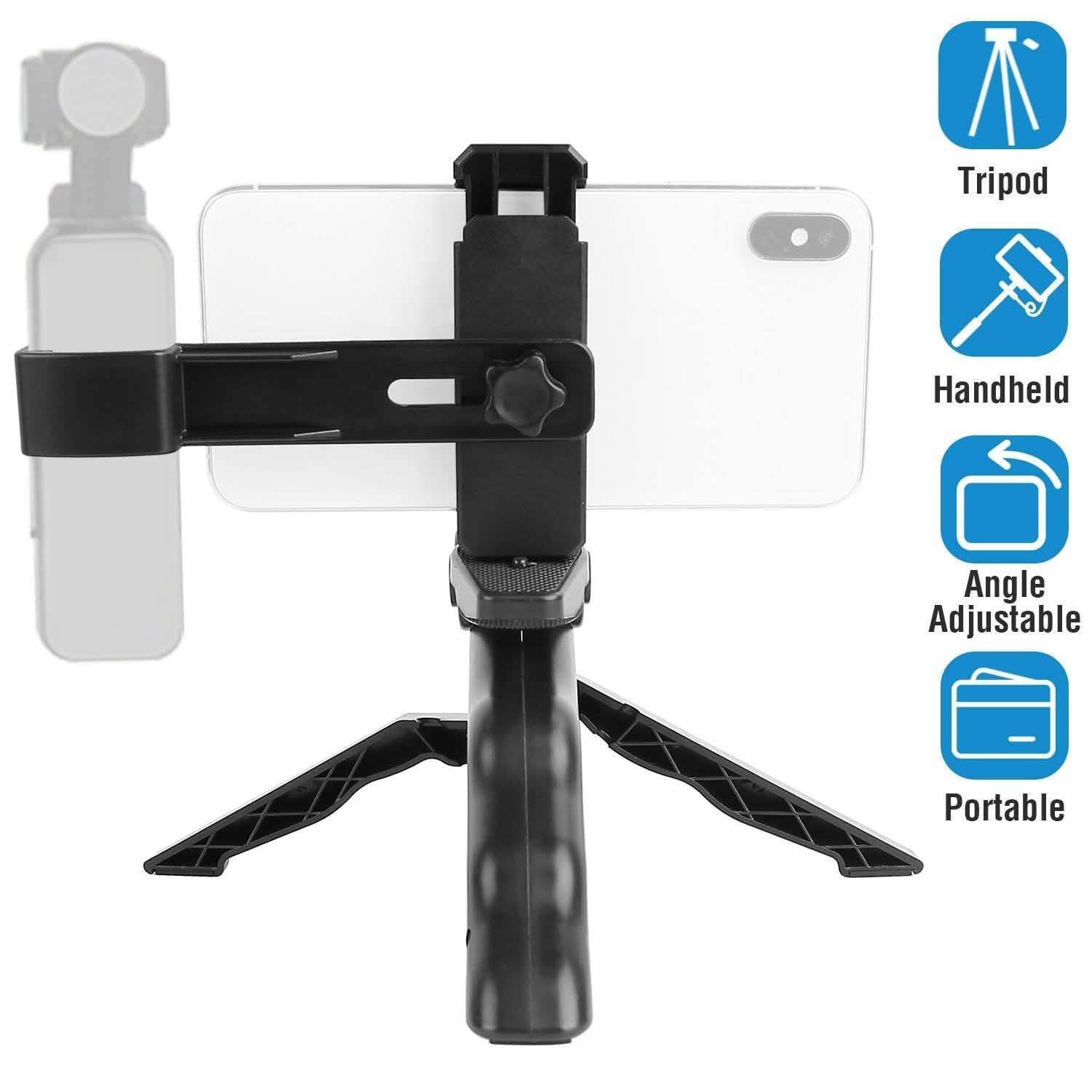 DailySale tripod desk phone stand stabilizer for mobile accessories, showing a sturdy adjustable phone holder on a tripod base.
